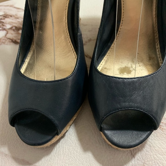 Lilly Pulitzer Krisie Wedge Sling Back Sandals Navy Blue Women's 8.5. - Picture 3 of 10